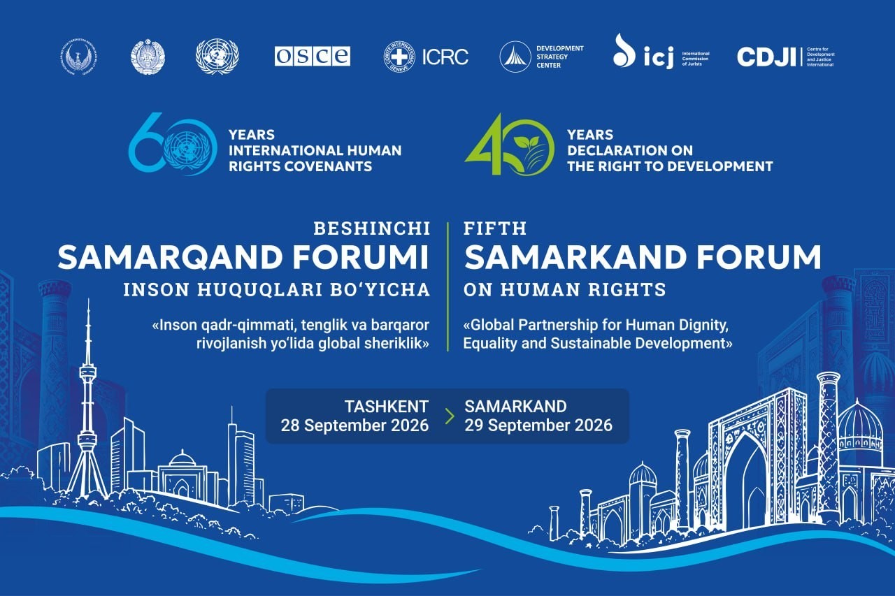 The 5th Samarkand Forum on Human Rights to take place on September 28–29th